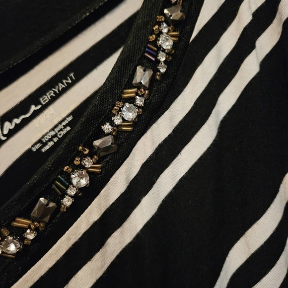 Lane Bryant Embellished collar black/white chevron stripe 22/24 - Picture 3 of 4